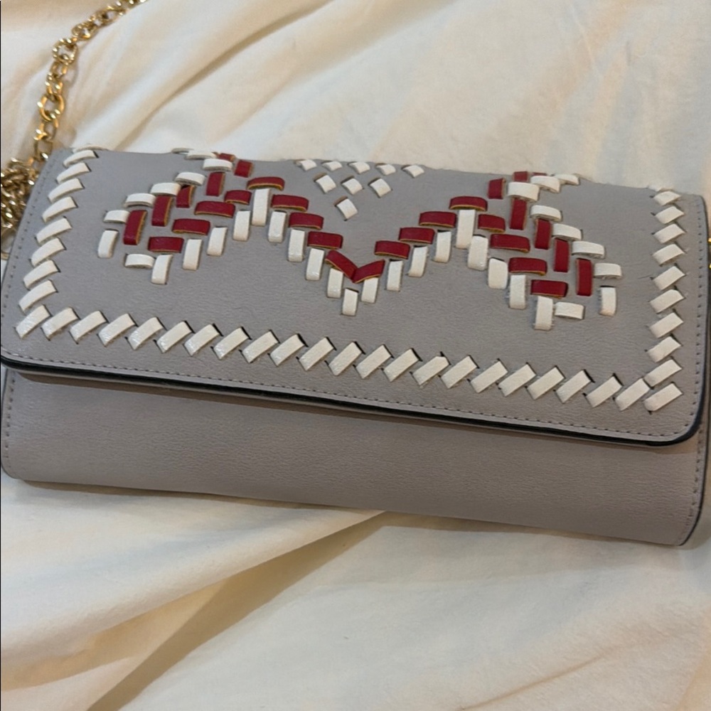 Urban Expressions Gray and Red Clutch